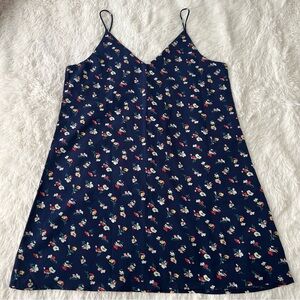 SHEIN Navy Floral V-Neck Dress